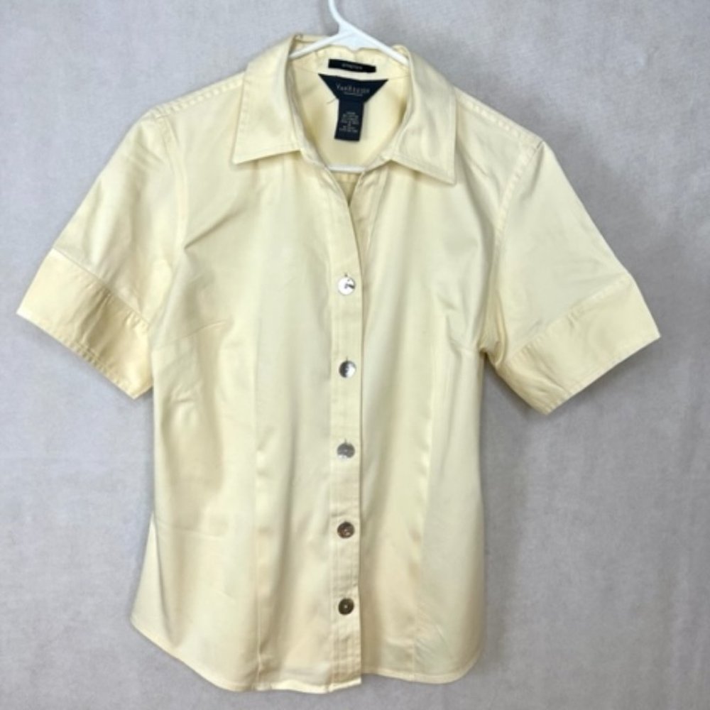 Van Heusen Women's Cream Short Sleeve Blouse